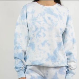 light blue tie-dye crewneck